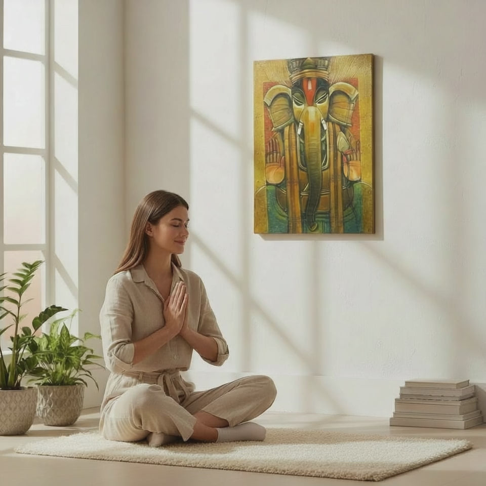 The God of Wisdom: Figurative Ganesha Painting